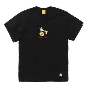 #FR2 EMBROIDERY EGG SUSHI RABBIT T-SHIRT-BLACK