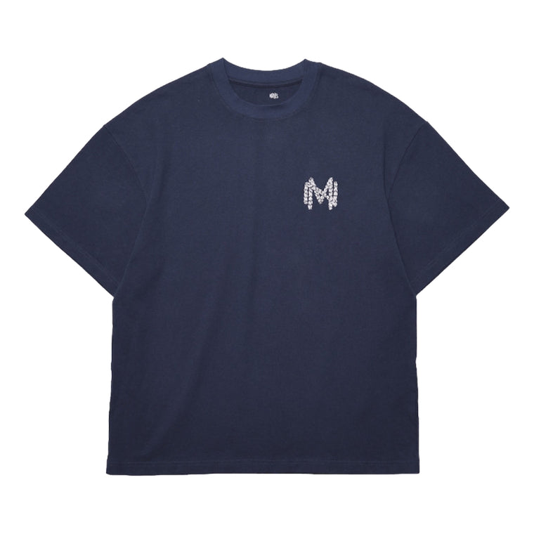 MADNESS EMBROIDERY TEE-NAVY