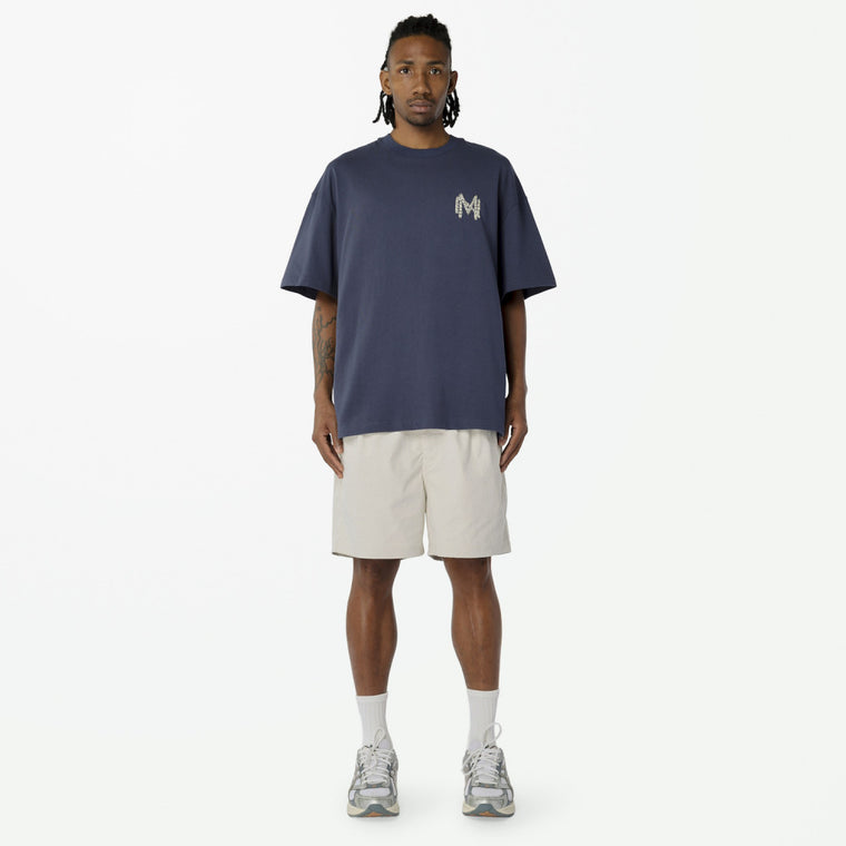 MADNESS EMBROIDERY TEE-NAVY