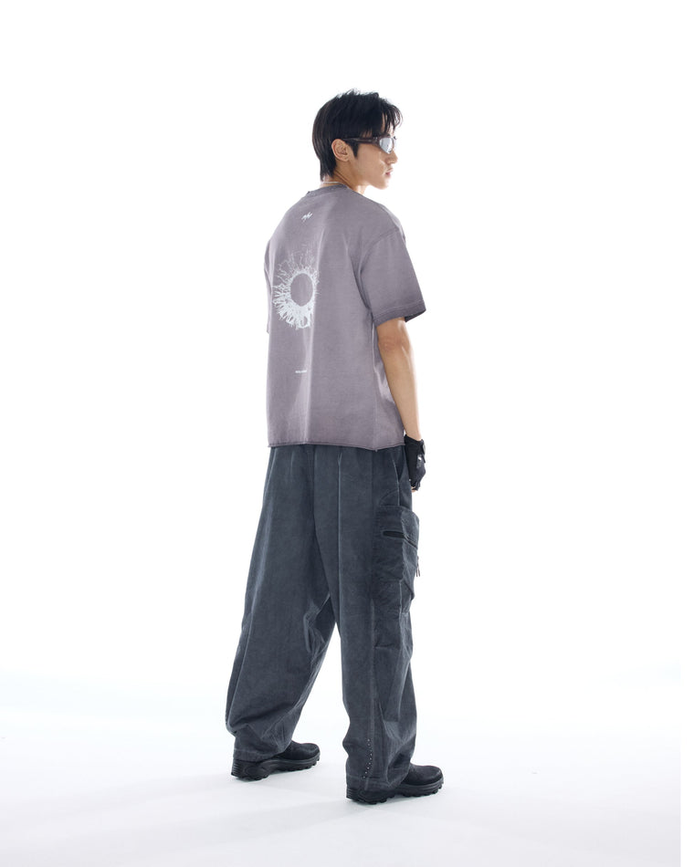 NINE POINT NINE ESCAPE T4 WIDE PANTS-WASH GREY