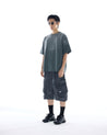 NINE POINT NINE ESCAPE T4 WIDE SHORTS-WASH GREY
