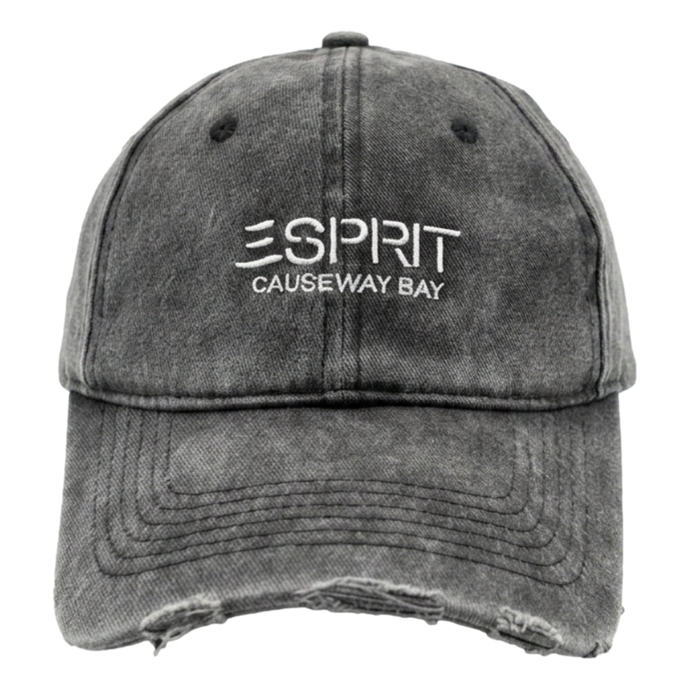 ESPRIT CAUSEWAY BAY WASHED DISTRESSED BASEBALL CAP-BLACK
