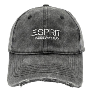 ESPRIT CAUSEWAY BAY WASHED DISTRESSED BASEBALL CAP-BLACK
