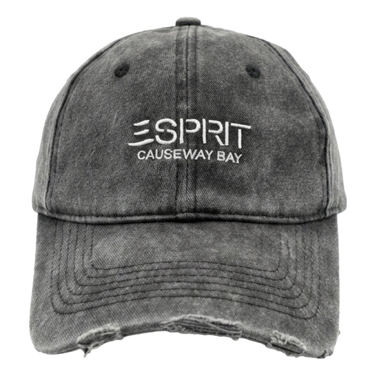 ESPRIT CAUSEWAY BAY WASHED DISTRESSED BASEBALL CAP-BLACK