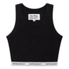NEUTRAL SOCIETY ESSENTIAL CROPPED TANK-BLACK