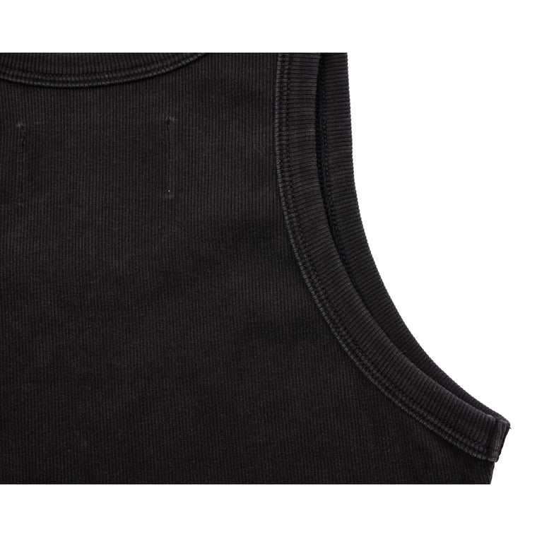 NEUTRAL SOCIETY ESSENTIAL CROPPED TANK-BLACK