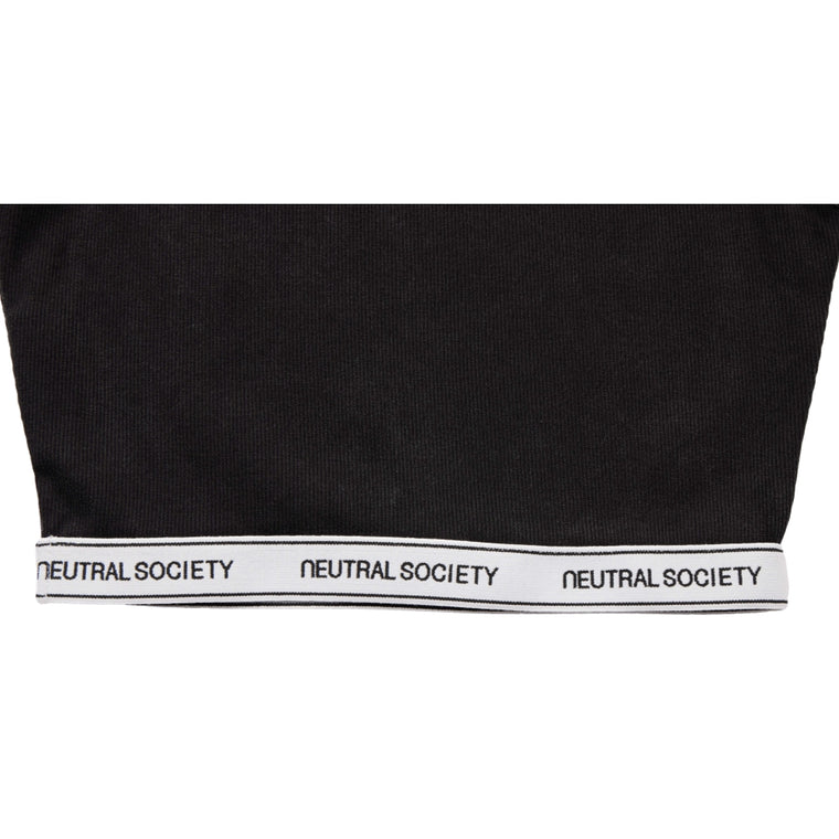 NEUTRAL SOCIETY ESSENTIAL CROPPED TANK-BLACK