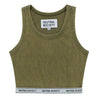 NEUTRAL SOCIETY ESSENTIAL CROPPED TANK-OLIVE