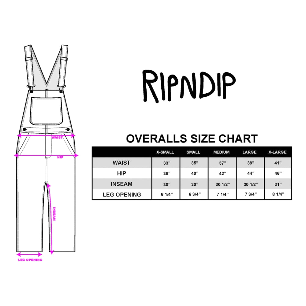 RIPNDIP EUPHORIA DENIM OVERALLS-BLACK
