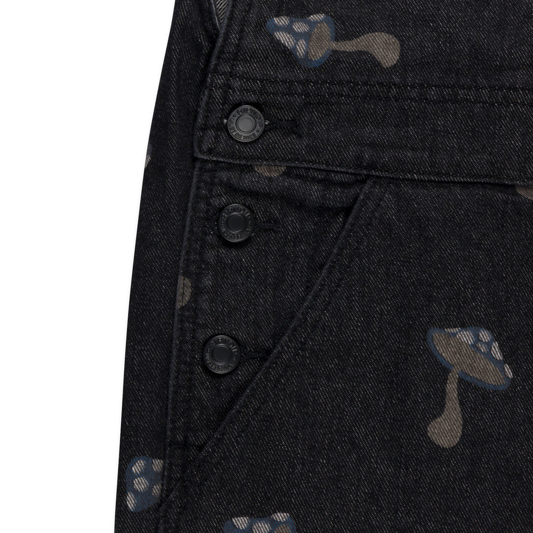 RIPNDIP EUPHORIA DENIM OVERALLS-BLACK