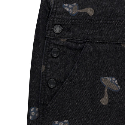 RIPNDIP EUPHORIA DENIM OVERALLS-BLACK
