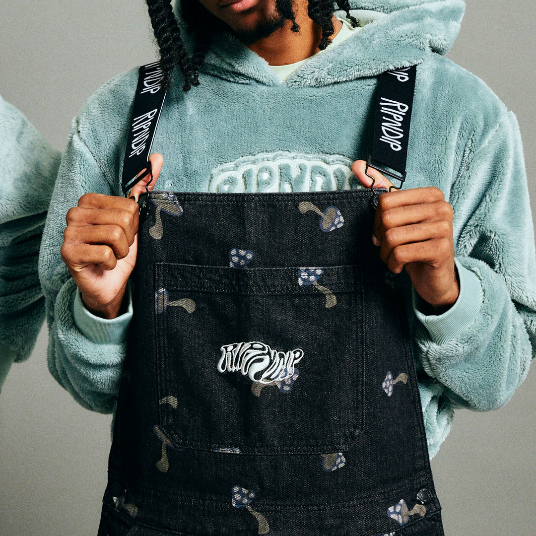 RIPNDIP EUPHORIA DENIM OVERALLS-BLACK