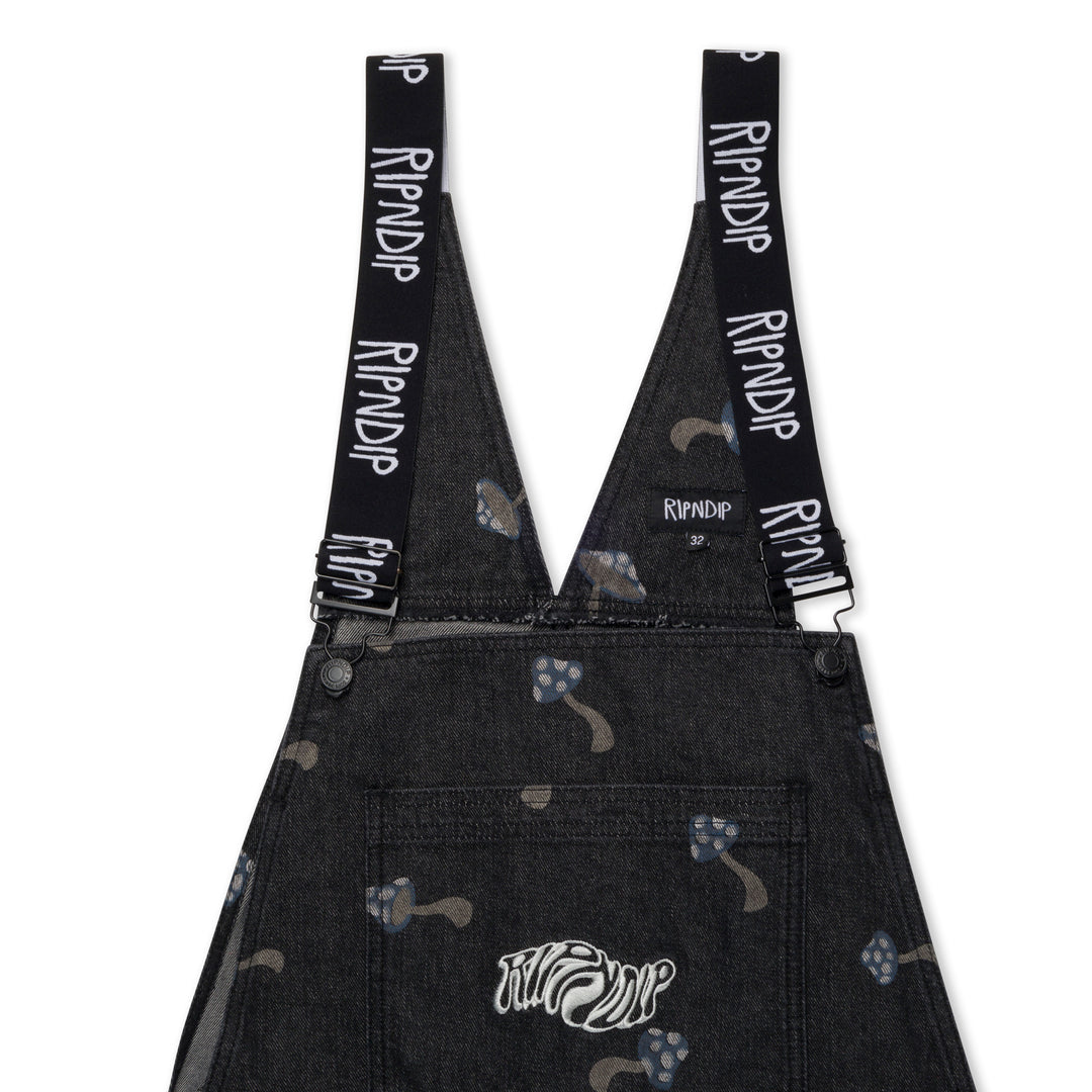 RIPNDIP EUPHORIA DENIM OVERALLS-BLACK