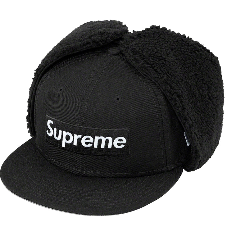 SUPREME EARFLAP BOX LOGO NEW ERA-BLACK