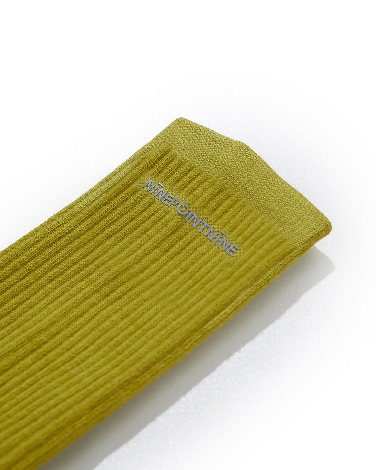 NINE POINT NINE ELEMENT COOLMAX REFLECTIVE LOGO SOCKS-FLUORESCENT YELLOW