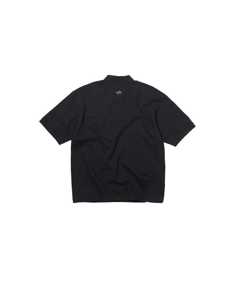 NINE POINT NINE ELEMENT S/S POLO SHIRT-BLACK