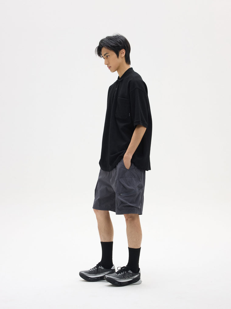 NINE POINT NINE ELEMENT S/S POLO SHIRT-BLACK