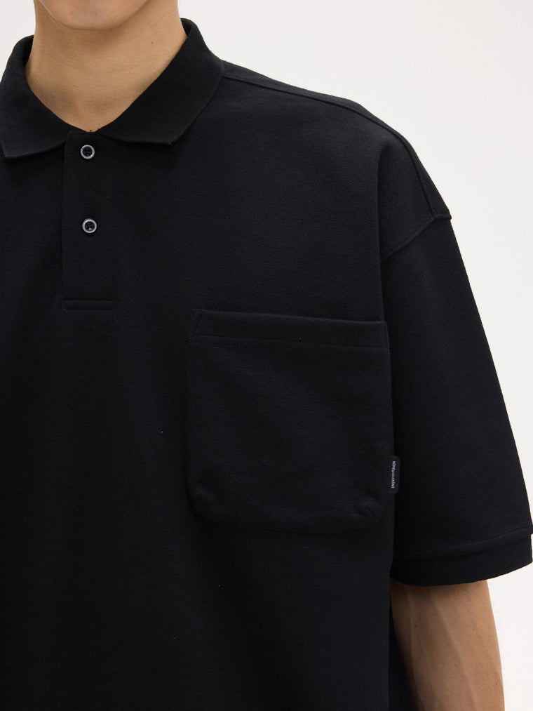 NINE POINT NINE ELEMENT S/S POLO SHIRT-BLACK