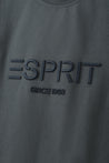 ESPRIT EMBROIDERED LOGO T-SHIRT-DARK GREY