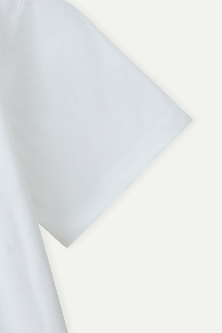 ESPRIT EMBROIDERED LOGO T-SHIRT-WHITE