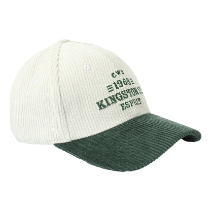 ESPRIT EMBROIDERED CORDUROY CAP - KINGSTON ST.-WHITE/GREEN