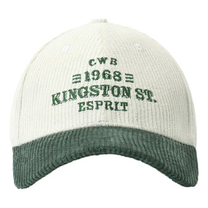 ESPRIT EMBROIDERED CORDUROY CAP - KINGSTON ST.-WHITE/GREEN