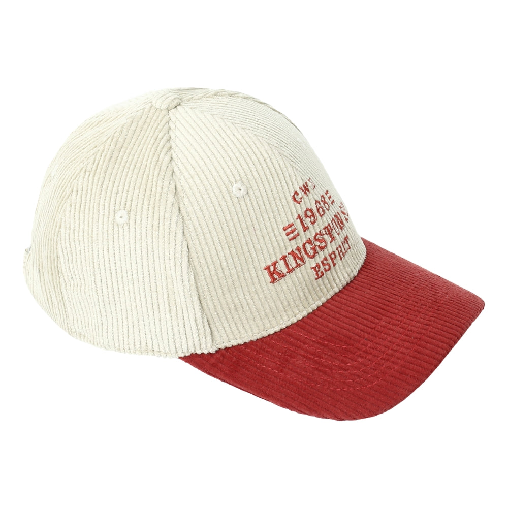 ESPRIT EMBROIDERED CORDUROY CAP - KINGSTON ST.-WHITE/RED