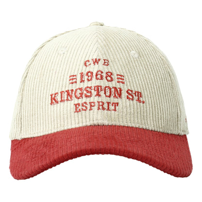 ESPRIT EMBROIDERED CORDUROY CAP - KINGSTON ST.-WHITE/RED