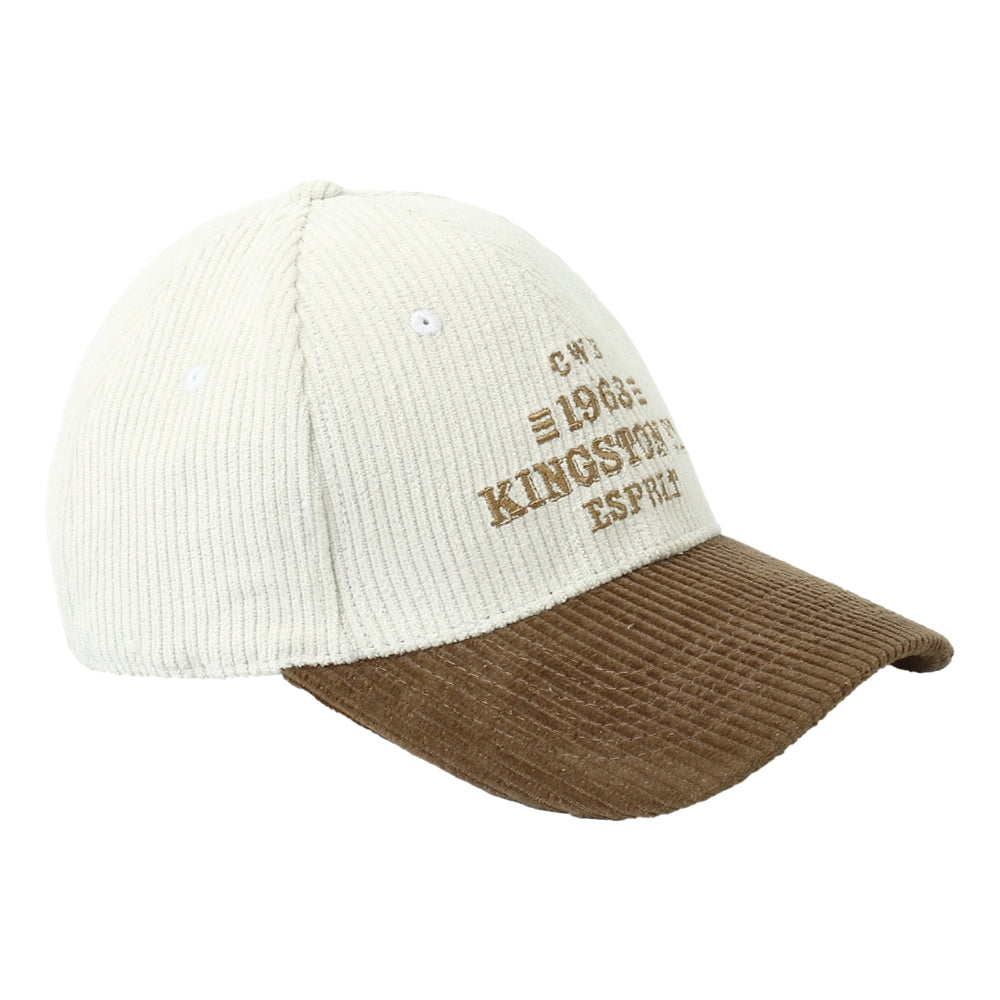 ESPRIT EMBROIDERED CORDUROY CAP - KINGSTON ST.-WHITE/KHAKI