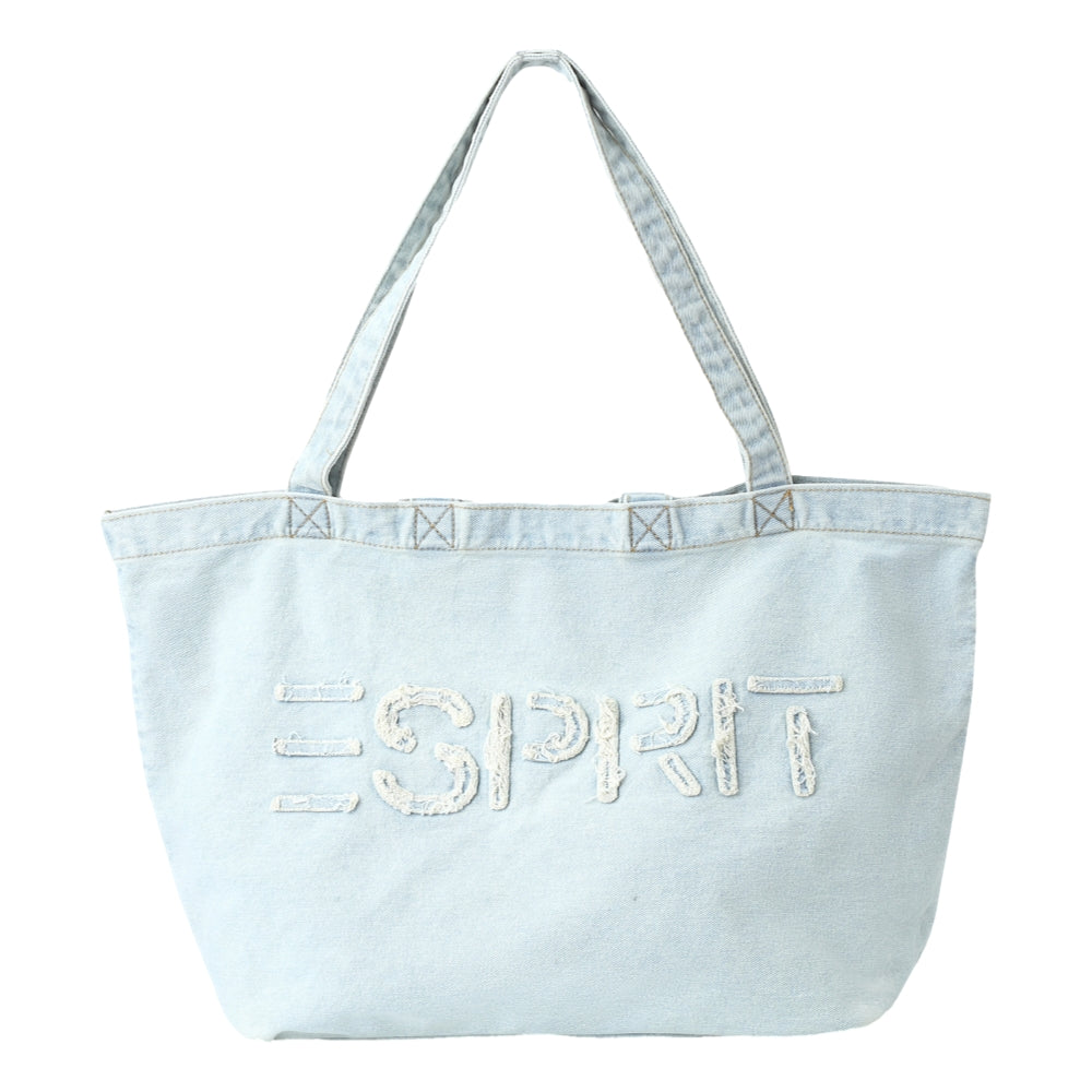 ESPRIT WASHED LOGO TOTE BAG-BLUE