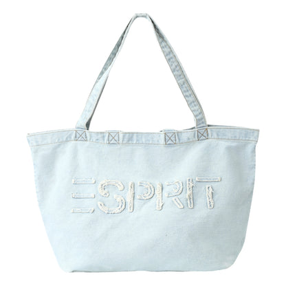 ESPRIT WASHED LOGO TOTE BAG-BLUE