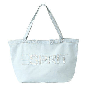 ESPRIT WASHED LOGO TOTE BAG-BLUE