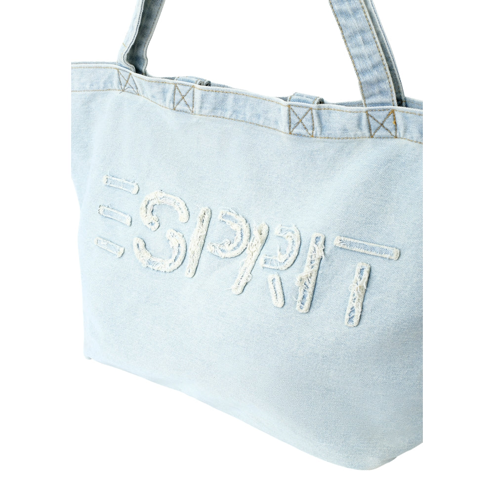 ESPRIT WASHED LOGO TOTE BAG-BLUE