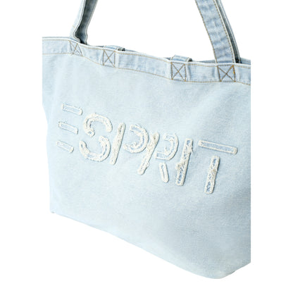ESPRIT WASHED LOGO TOTE BAG-BLUE