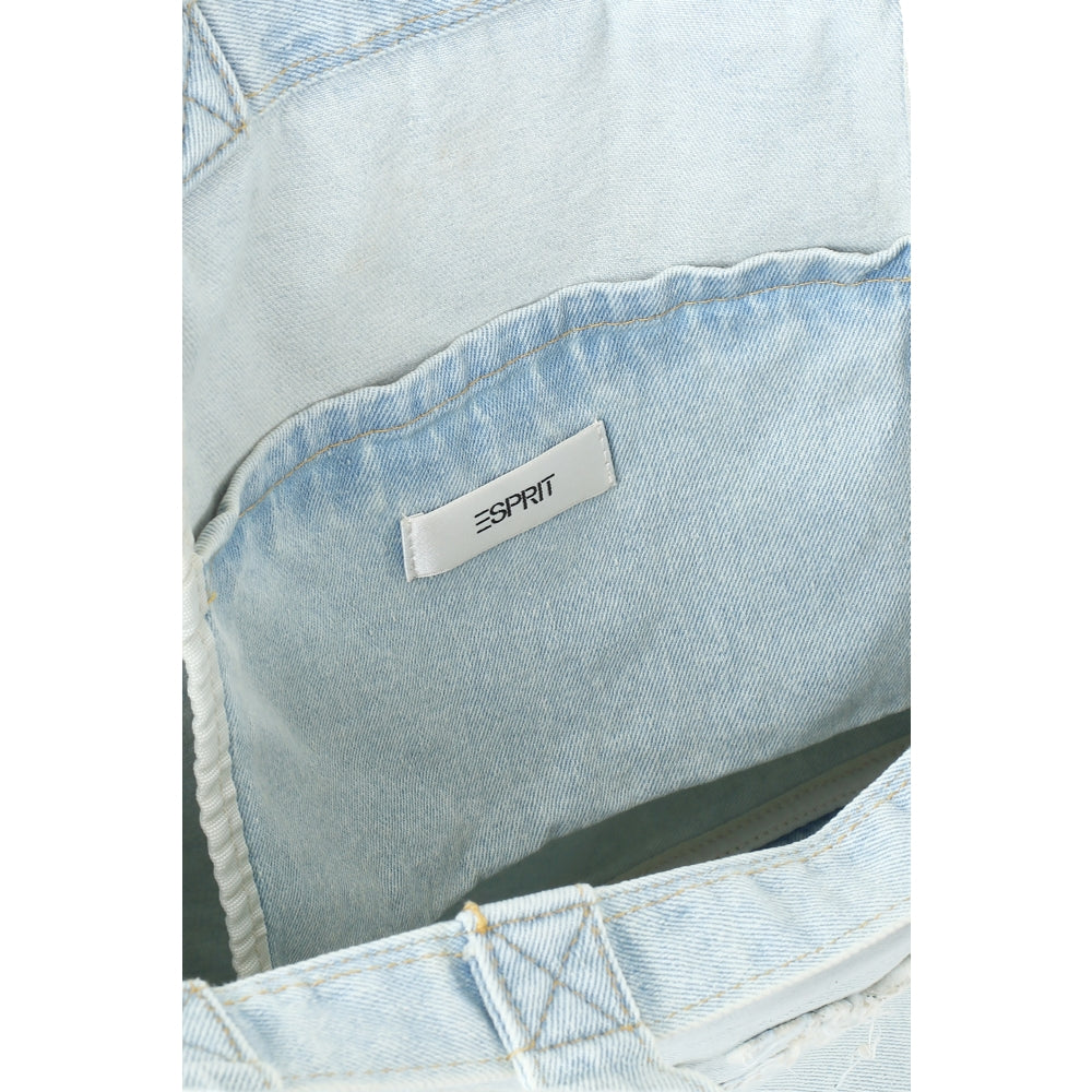 ESPRIT WASHED LOGO TOTE BAG-BLUE