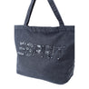 ESPRIT WASHED LOGO TOTE BAG-DENIM BLACK