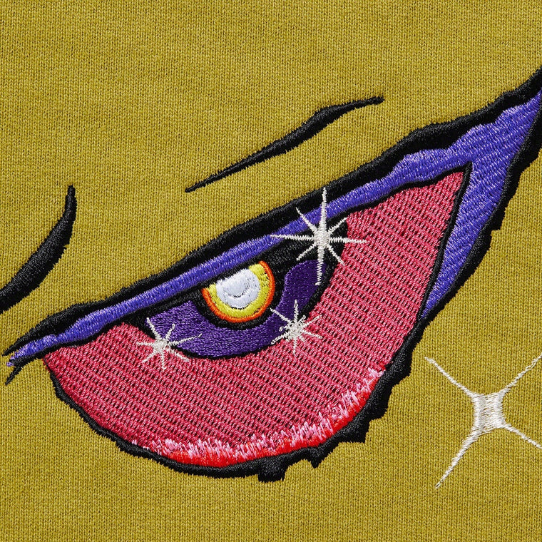 SUPREME EYES HOODED SWEATSHIRT-MOSS