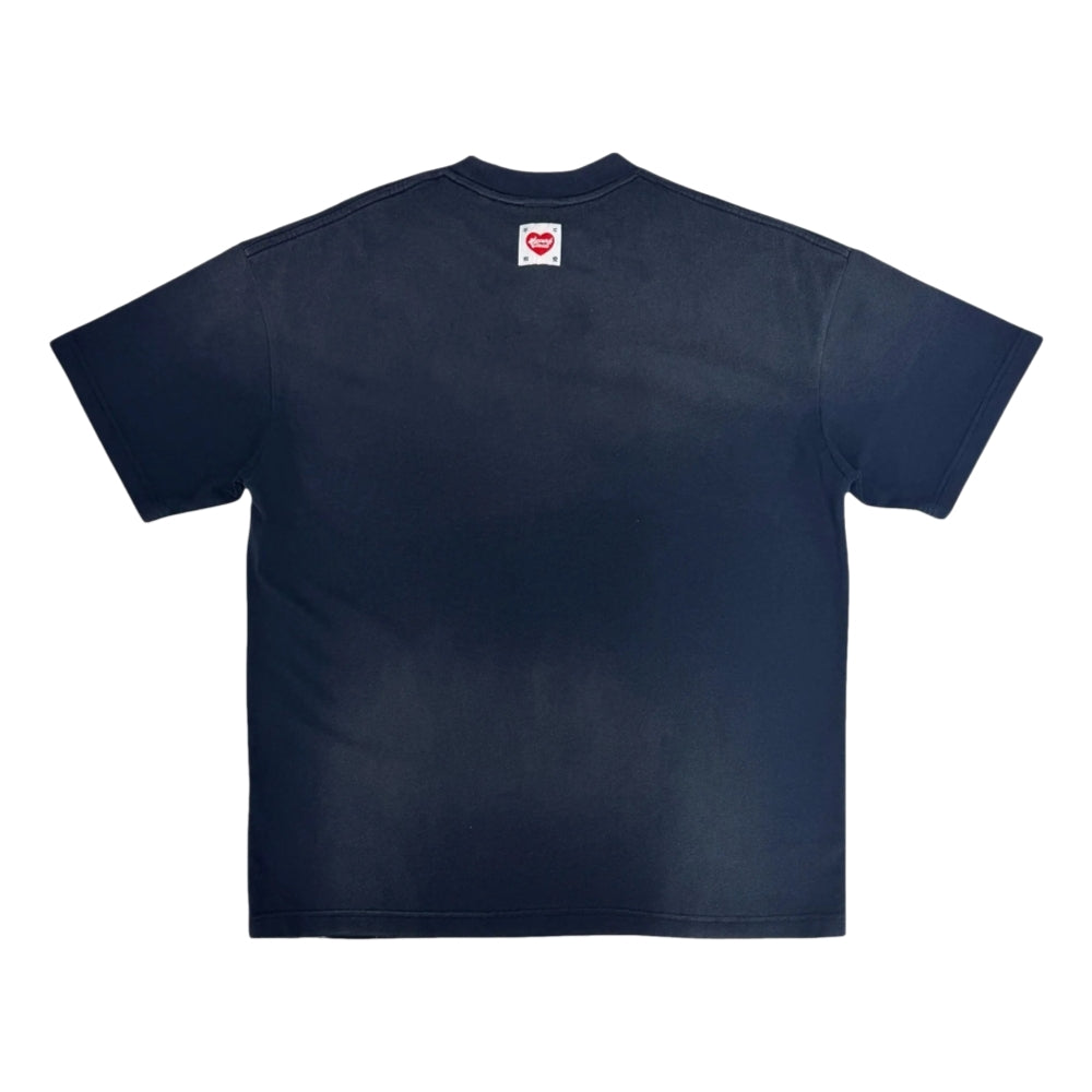 2ND CLOSET "FACETIME" SNOW WHITE WASHED T-SHIRT-WASHED NAVY