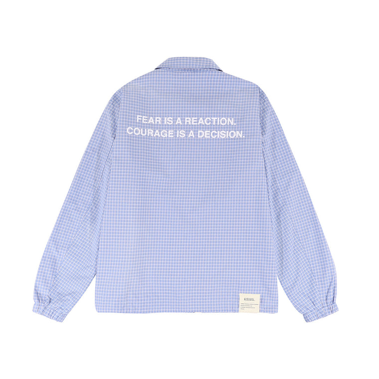 A[S]USL FEAR IS A RECATION COACH JACKET-BLUE CHECKERED