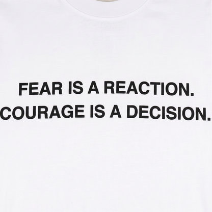 A[S]USL FEAR IS A RECATION TEE-WHITE