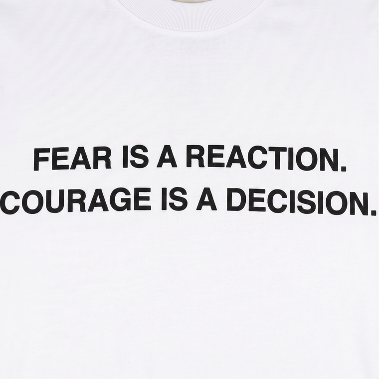 A[S]USL FEAR IS A RECATION TEE-WHITE