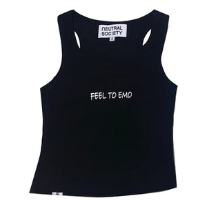 NEUTRAL SOCIETY FEEL TO EMO. TANK TOP-BLACK