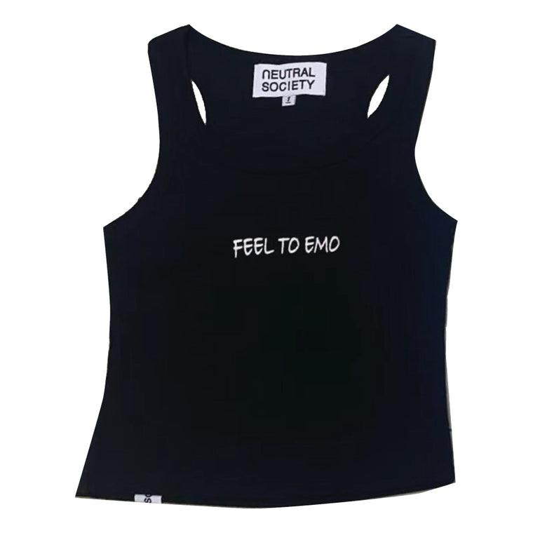 NEUTRAL SOCIETY FEEL TO EMO. TANK TOP-BLACK