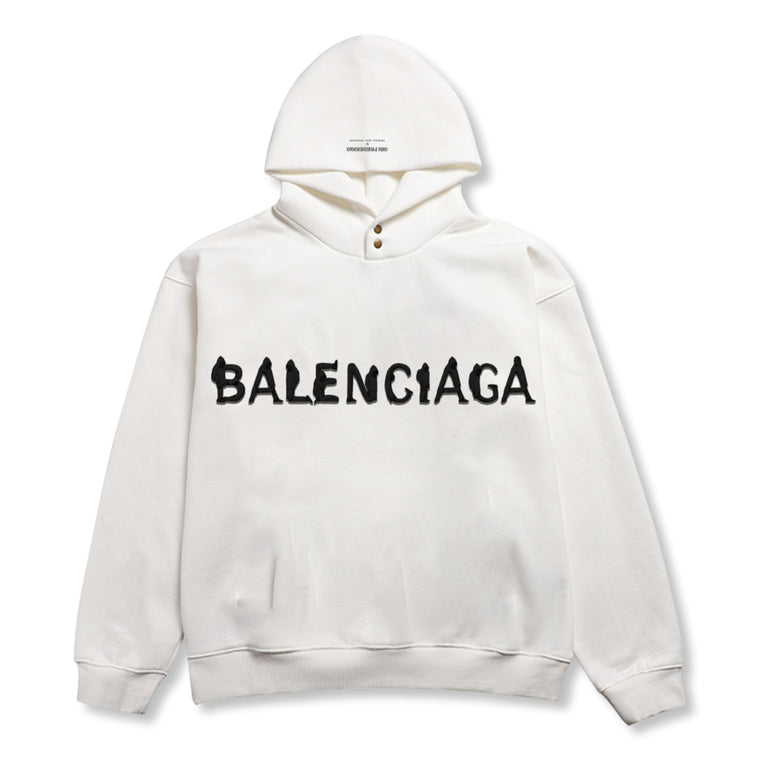 ORI FREDERIQO FLEECE HOOEDE SWEATSHIRT-WHITE