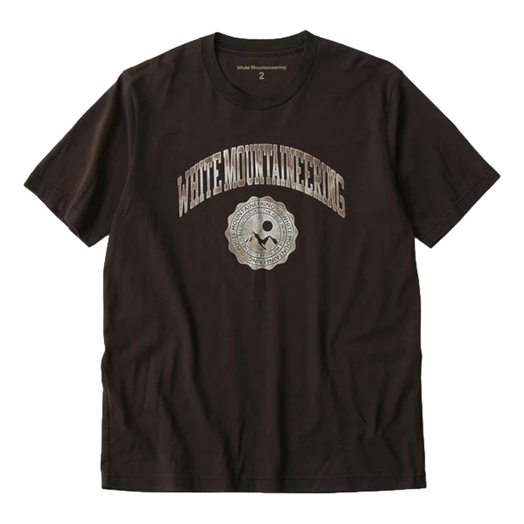 WHITE MOUNTAINEERING FLOCKY PRINT T-SHIRT-BROWN