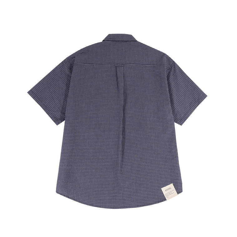 A[S]USL FOUR POCKETS CHECK SHIRT-NAVY CHECKS