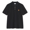 MAISON KITSUNE FOX HEAD REGULAR POLO-BLACK