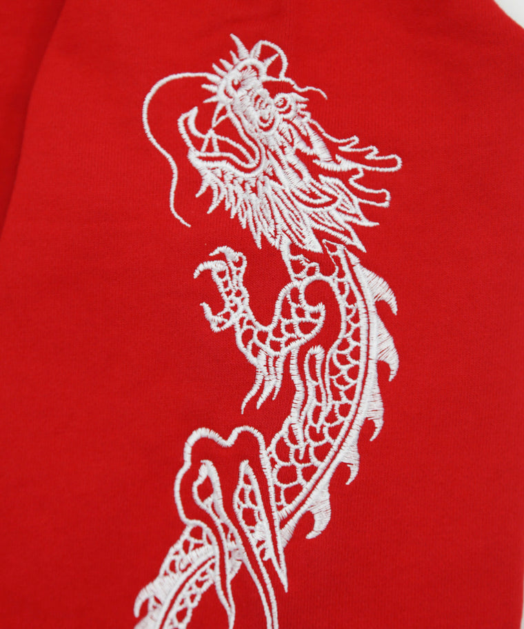 #FR2 DRAGON EMBROIDERY SWEAT SHIRT-RED