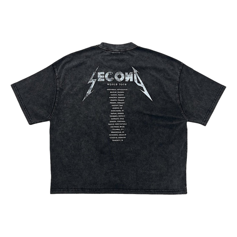 2ND CLOSET "FREEDAMN FOR ALL" WASHED CROPPED T-SHIRT-BLACK