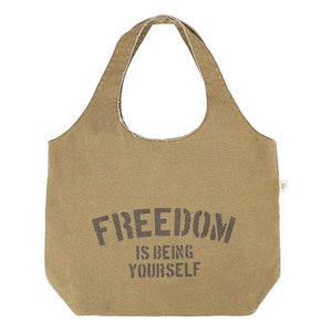 A[S]USL FREEDOM CANVAS TOTE BAG-BROWN